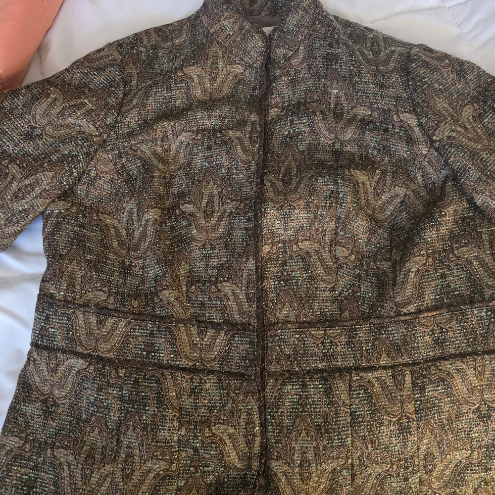 Coldwater Creek Brown Paisley Blazer